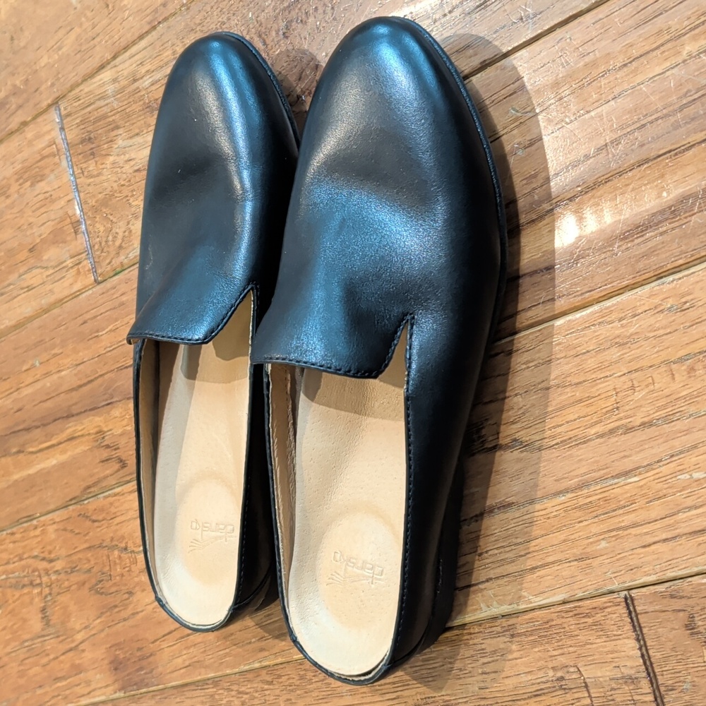Dansko Lexie Mule Black Leather Slip-On Loafers - Picture 2 of 9